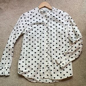 Boden button down polka dot blouse